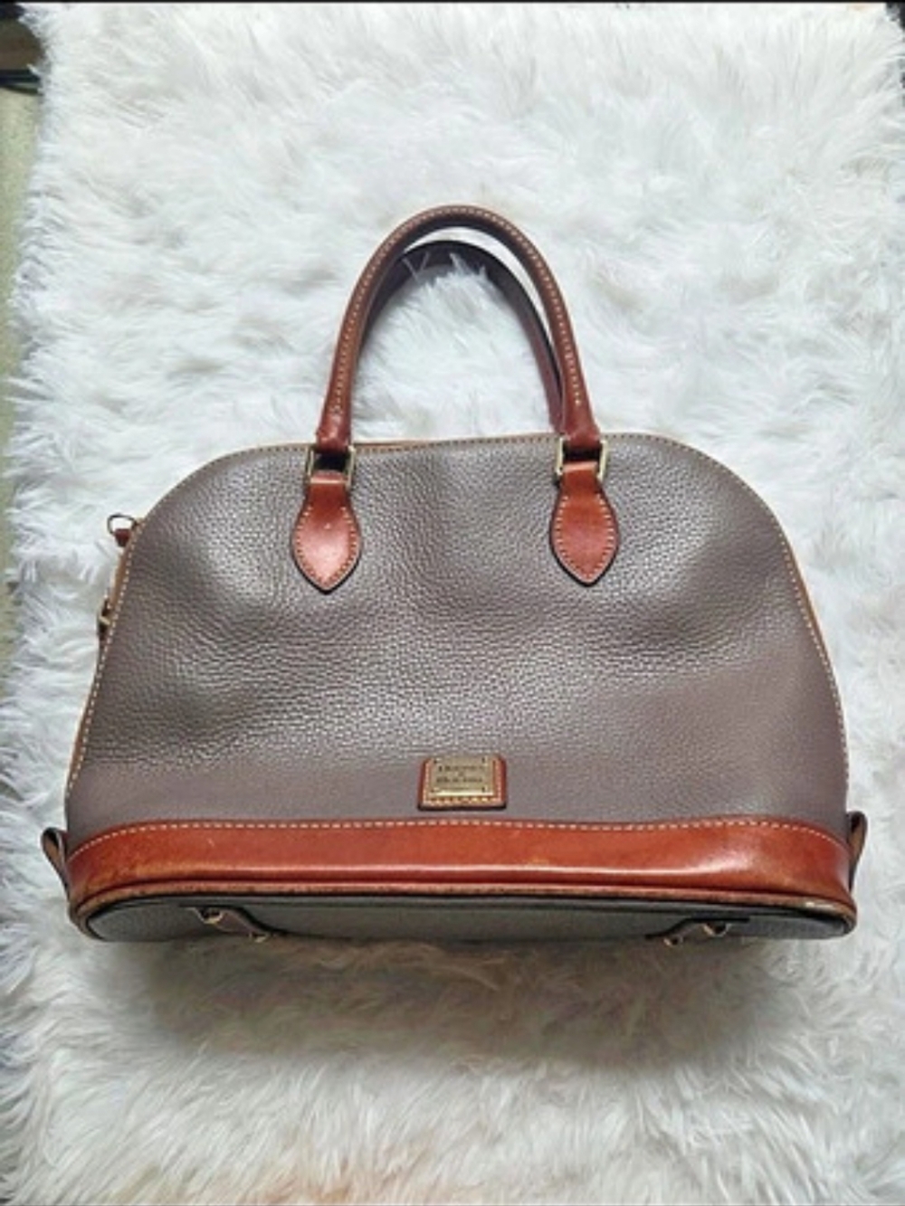 Dooney & Bourke Pebble Grain Domed Satchel Brown